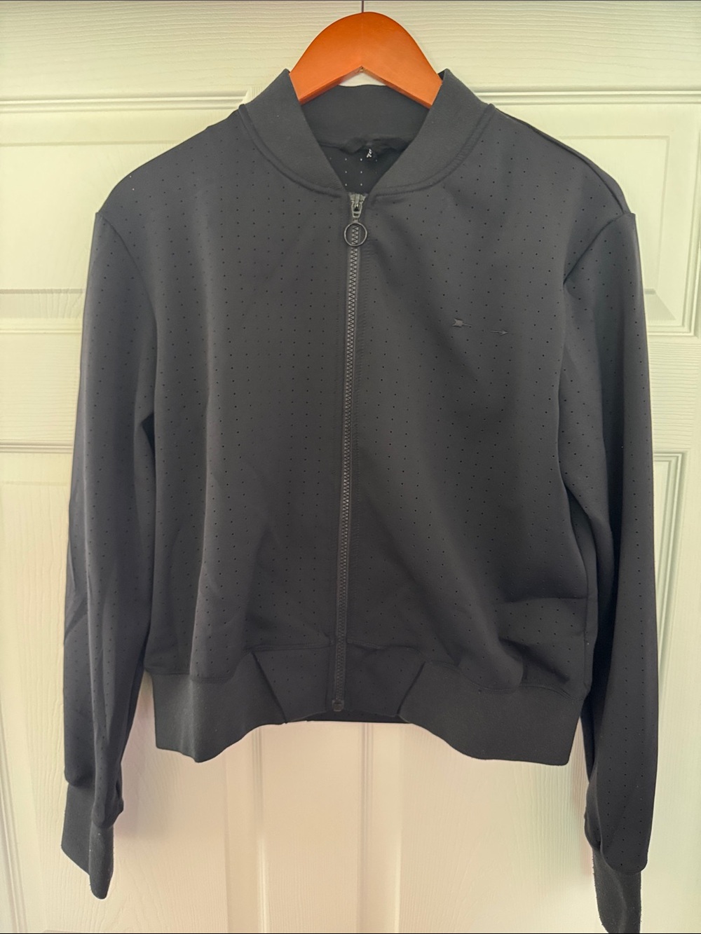 Vintage The Upside Women’s Black Perforated Bomber Jacket